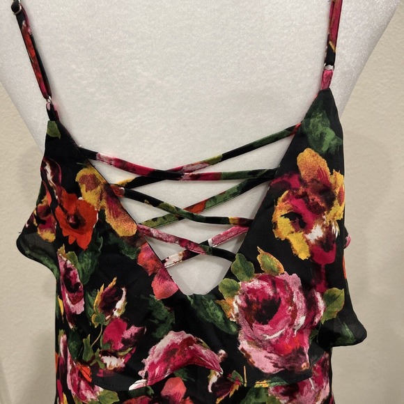 Paper Crane Women’s Shirt‎ Size Medium Crop Top Layered Criss Cross Back - Picture 6 of 11